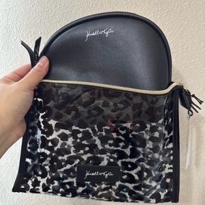 Kendall & Kylie Black and Leopard Cosmetic Bag Set